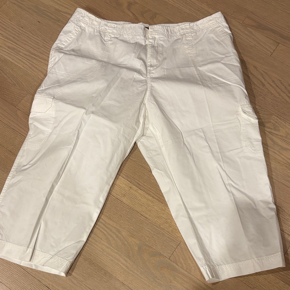 Merona White Cotton Capri Pants Women 18W